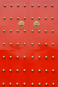 中国传统红色门