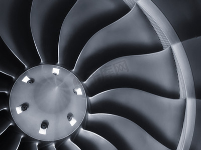 This close up image of a business aircraft jet engine inlet fan makes a great business travel or aerospace background