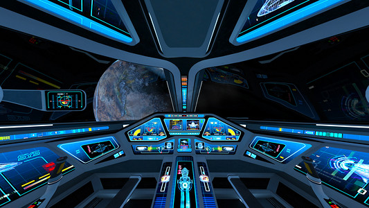 3D CG rendering of the cockpit