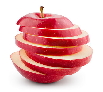 鲜红的苹果在白色上隔离开来.有快捷方式