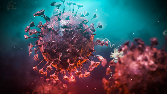3d render of coronavirus outbreak and influenza disease virus. m