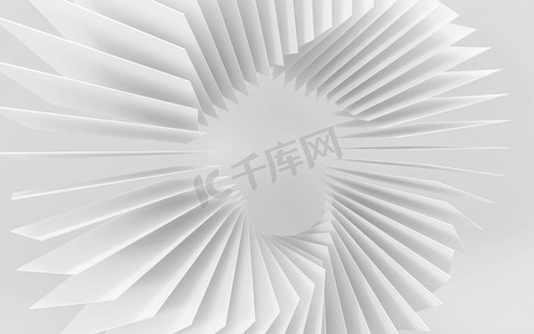 形成环形涡旋结构的抽象白色正方形螺旋形图3D渲染图