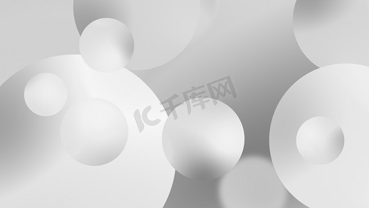 摘要白色球体几何梯度背景。用于图形设计。3D渲染说明.