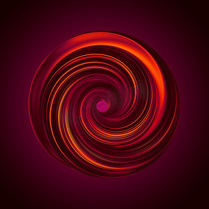 3d 渲染, 抽象红色形状, 扭曲漩涡, 画笔笔触, 艺术涂抹, 彩色卷曲, 螺旋, 漩涡, 剪贴画隔离黑暗背景