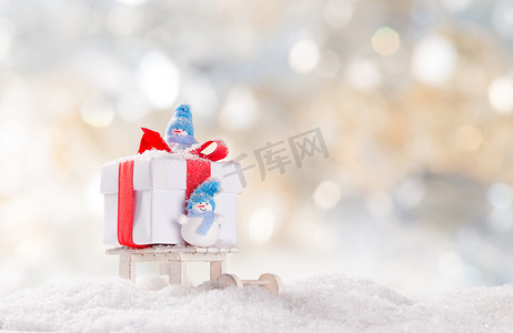 雪人海报背景摄影照片_和雪人在一起的圣诞节背景