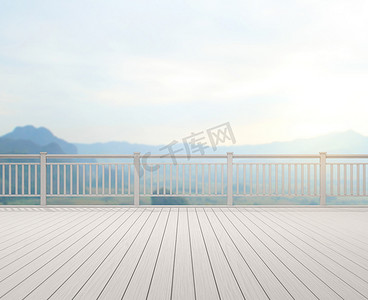木板广告摄影照片_阳台和露台的模糊自然背景