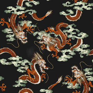 传统龙纹摄影照片_Japanese dragon pattern