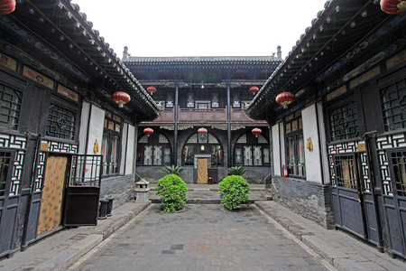 传统经典摄影照片_中国传统建筑风格的庭院 