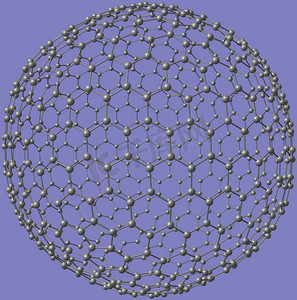 巨大的富勒烯分子 C720 孤立灰色