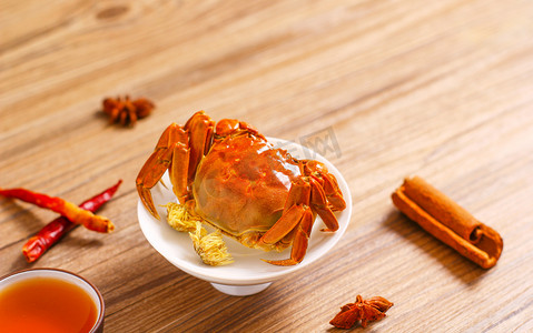 中秋节棚拍螃蟹大闸蟹美食摄影图配图