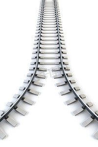 分流铁路。孤立的3D渲染