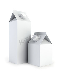 孤立的空白牛奶盒3d渲染