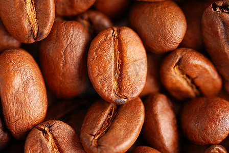 咖啡豆纹理摄影照片_咖啡豆背景特写