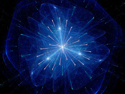 科技光线粒子摄影照片_核裂变分形