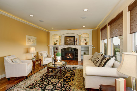 优秀建筑摄影照片_优秀的客厅装饰地毯.