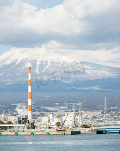 工厂端摄影照片_静冈县富士山日本工业工厂