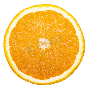 白色背景下的鲜橙片