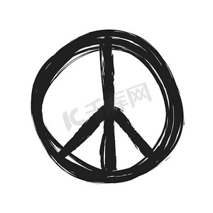 grunge 和平符号图标