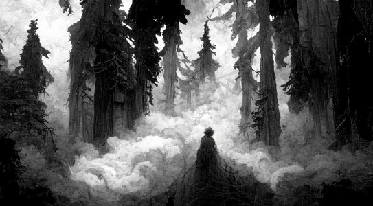 幽灵在黑暗森林插图