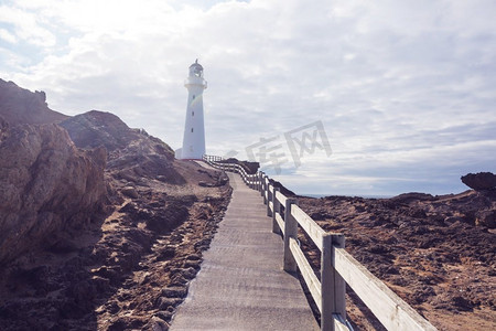 新西兰太平洋沿岸的灯塔