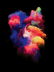 颜色碎片摄影照片_画的碎片彩虹岛系列背景由充满活力的色调和梯度组成，用于艺术、创意和设计项目