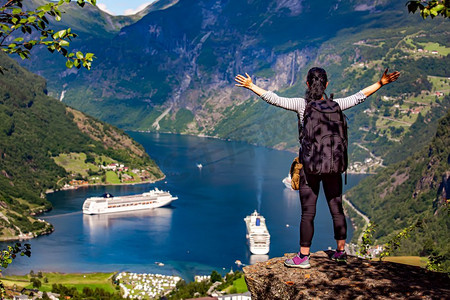 挪威盖朗格峡湾美丽自然，联合国教科文组织世界遗产。峡湾是挪威和S参观人数最多的景点之一。