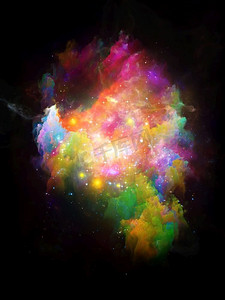 明亮星云。宇宙之花系列背景设计丰富的色彩丰富的纹理的艺术，设计，创造力和想象力的作品