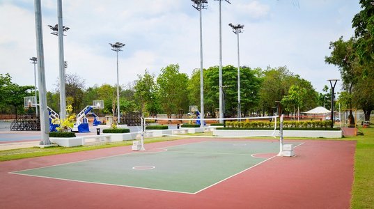 Sepak Takraw球场户外运动，用于玩Sepak Takraw球或藤球标准大小和网