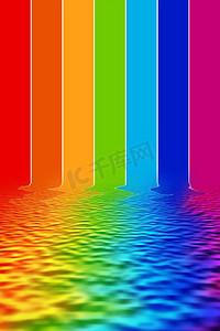 插图光谱颜色反射在水中