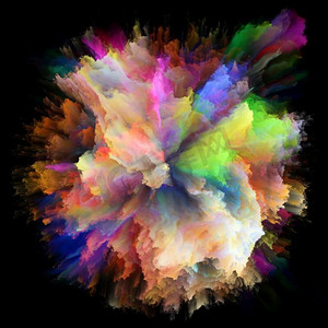色彩情感系列设计由色彩爆裂组成的飞溅爆炸作为隐喻的主题想象，创造性艺术和设计