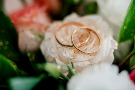 结婚戒指是年轻夫妇婚礼的标志’