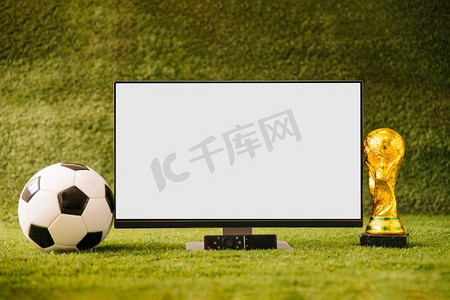 足球足球海报摄影照片_足球电视背景