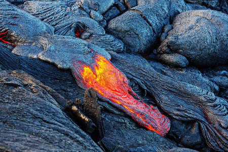 熔岩。夏威夷大岛上的熔岩流