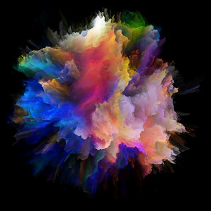 色彩情感系列色彩爆炸飞溅爆炸在想象力，创造力艺术和设计主题上的相互作用