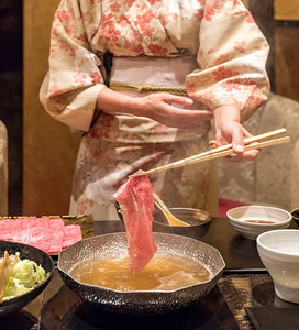 GROUMET日本火锅料理，松阪牛肉A5和久牛肉火锅炖锅