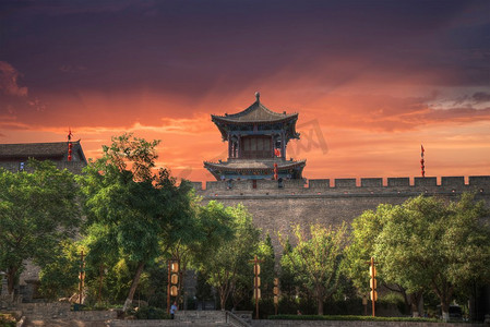 美丽西安摄影照片_西安城墙。中国建筑最大的纪念碑