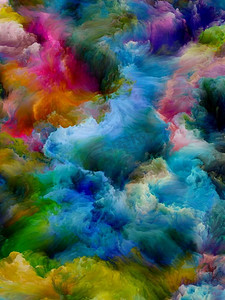 烟雾渲染摄影照片_画星云。彩色梦系列由渐变和光谱色调组成的设计，作为想象力、创造力和艺术绘画的隐喻