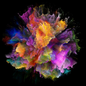 色彩情感系列色彩爆炸飞溅爆炸在想象力，创造力艺术和设计主题上的相互作用