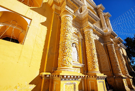 安提瓜。中美洲危地马拉安提瓜古城的殖民建筑