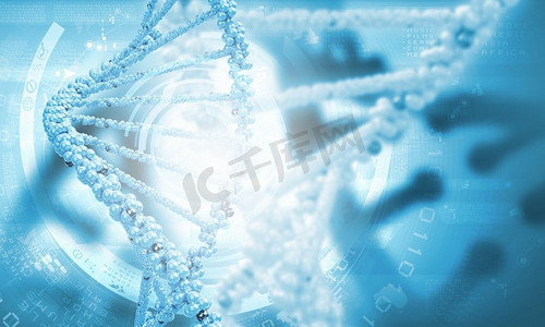 DNA分子。背景：DNA分子的高科技图像