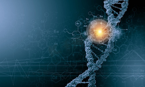 DNA分子。高科技DNA分子的生物化学背景概念