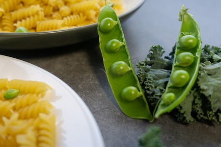 豌豆意面甘蓝食品菜谱有机蔬菜蔬果面试西餐食绿色黄色
