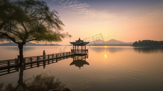 杭州绍兴摄影照片_杭州西湖风景摄影图