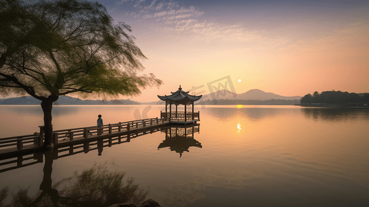 杭州西湖风景摄影图