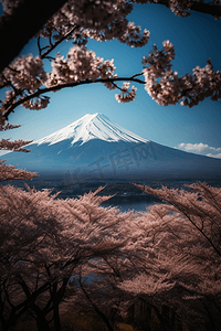 日本旅游摄影照片_日本富士山远景摄影图