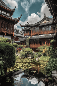 城隍庙摄影照片_上海豫园摄影图