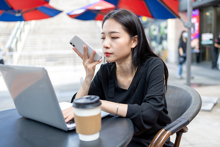 商务人像下午白领女性咖啡店办公11