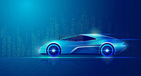 汽车背景背景图片_智能汽车技术或无人驾驶汽车的概念