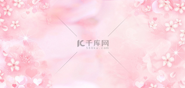 三八妇女节背景图片_梦幻樱花粉色唯美浪漫妇女节美容背景