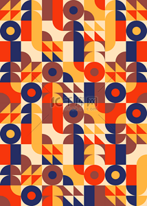 纺织品图案背景图片_彩色复古抽象几何图案背景